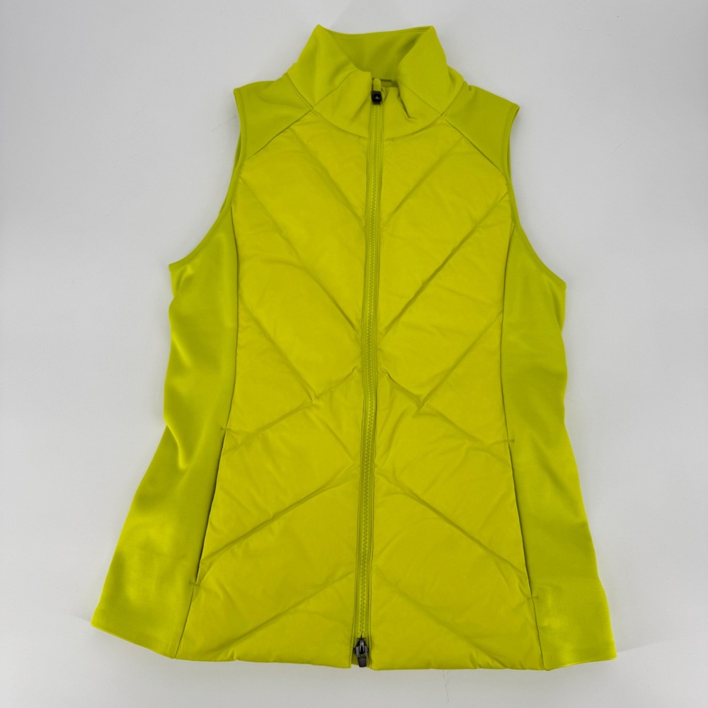 Athleta Inlet Vest‎ Women's XS Chartreuse Yellow Quilted Down Puffer
